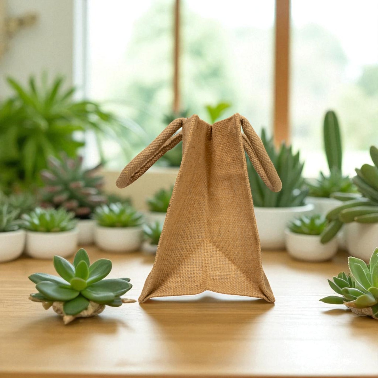 Jute Connection™ Small Jute Pouch with Transparent Window & Zip