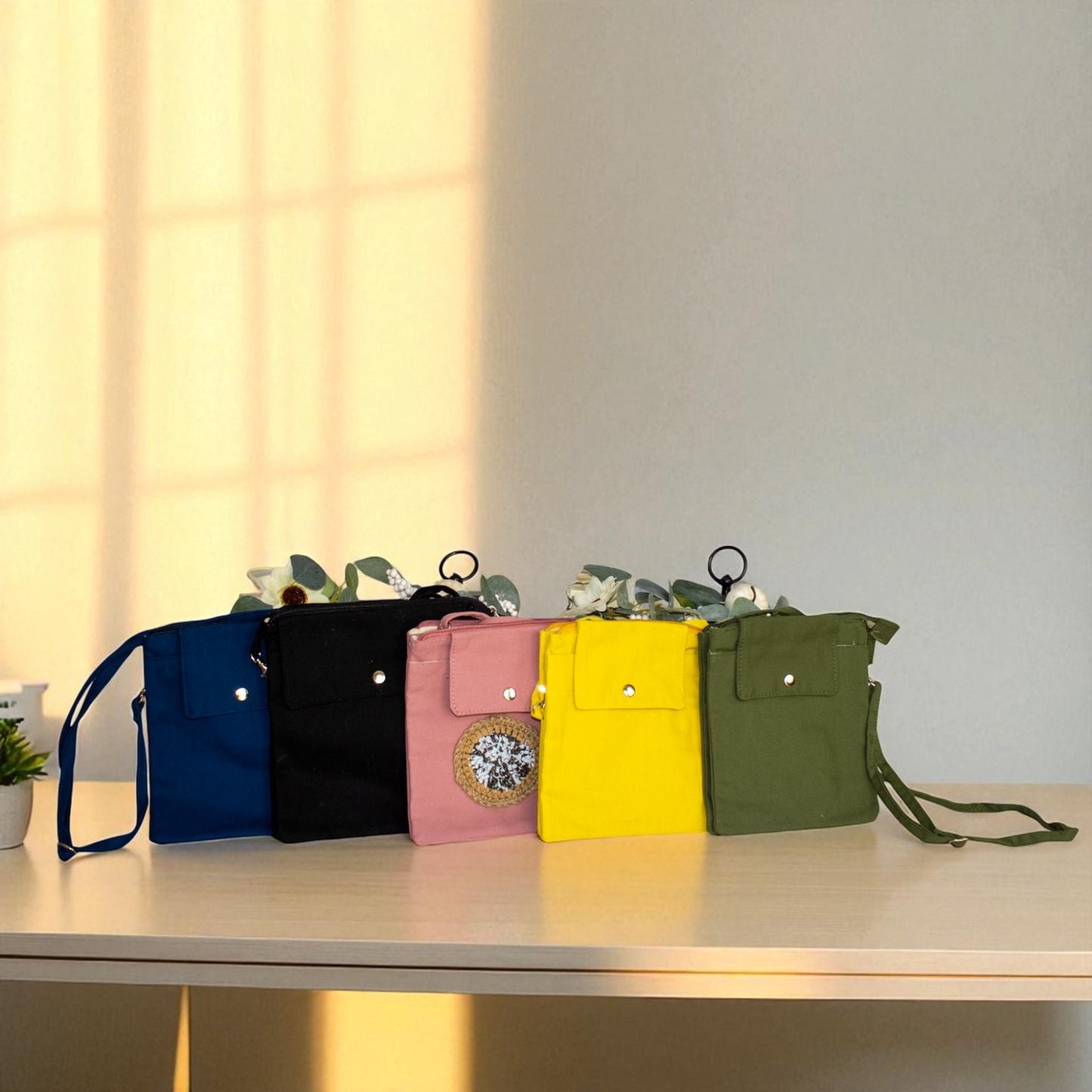 Jute Connection™ Compact Crossbody Jute Bags – Assorted Colors