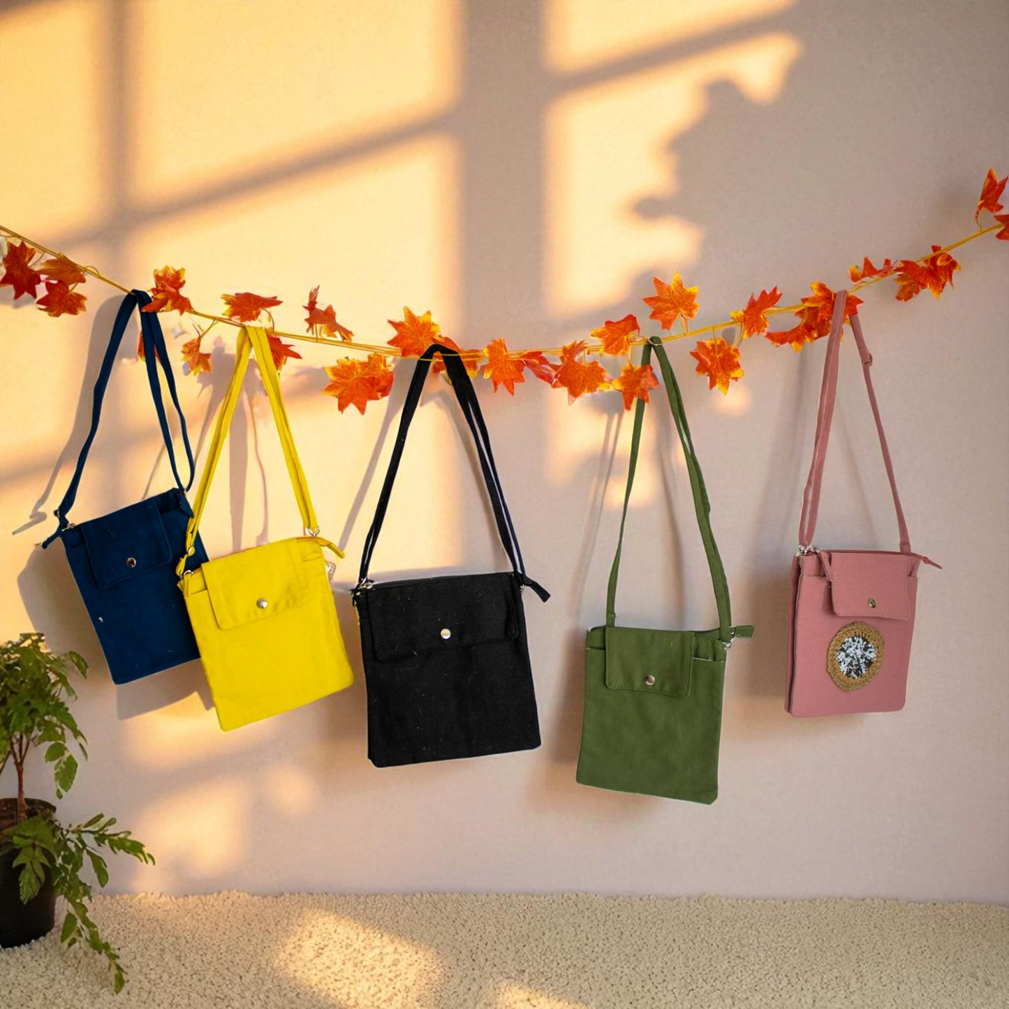 Jute Connection™ Compact Crossbody Jute Bags – Assorted Colors