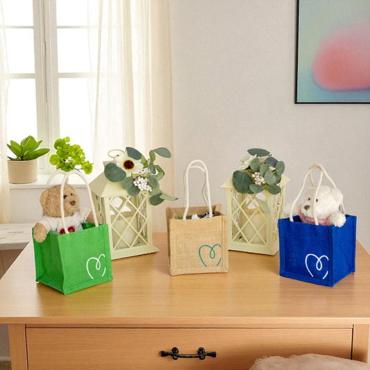 Jute Connection™ Heart Print Jute Gift Bag