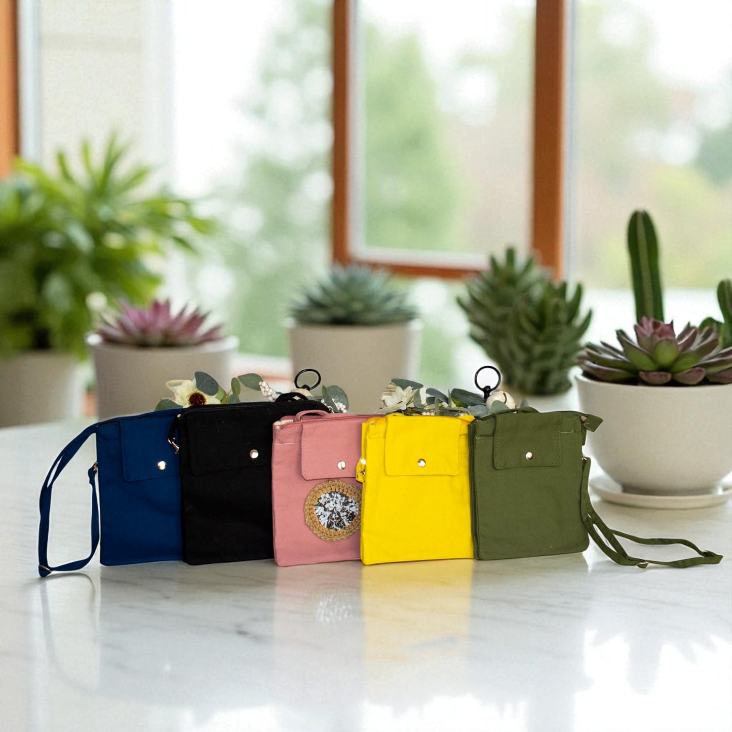 Jute Connection™ Compact Crossbody Jute Bags – Assorted Colors