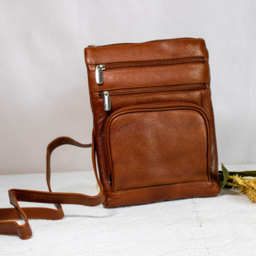 Sienna Leather Multi-Pocket Crossbody