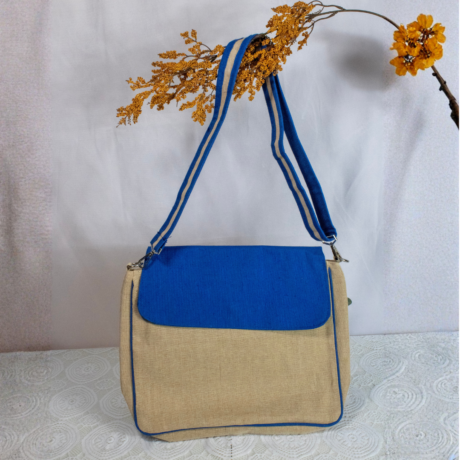 The Blue Flap Jute Bag