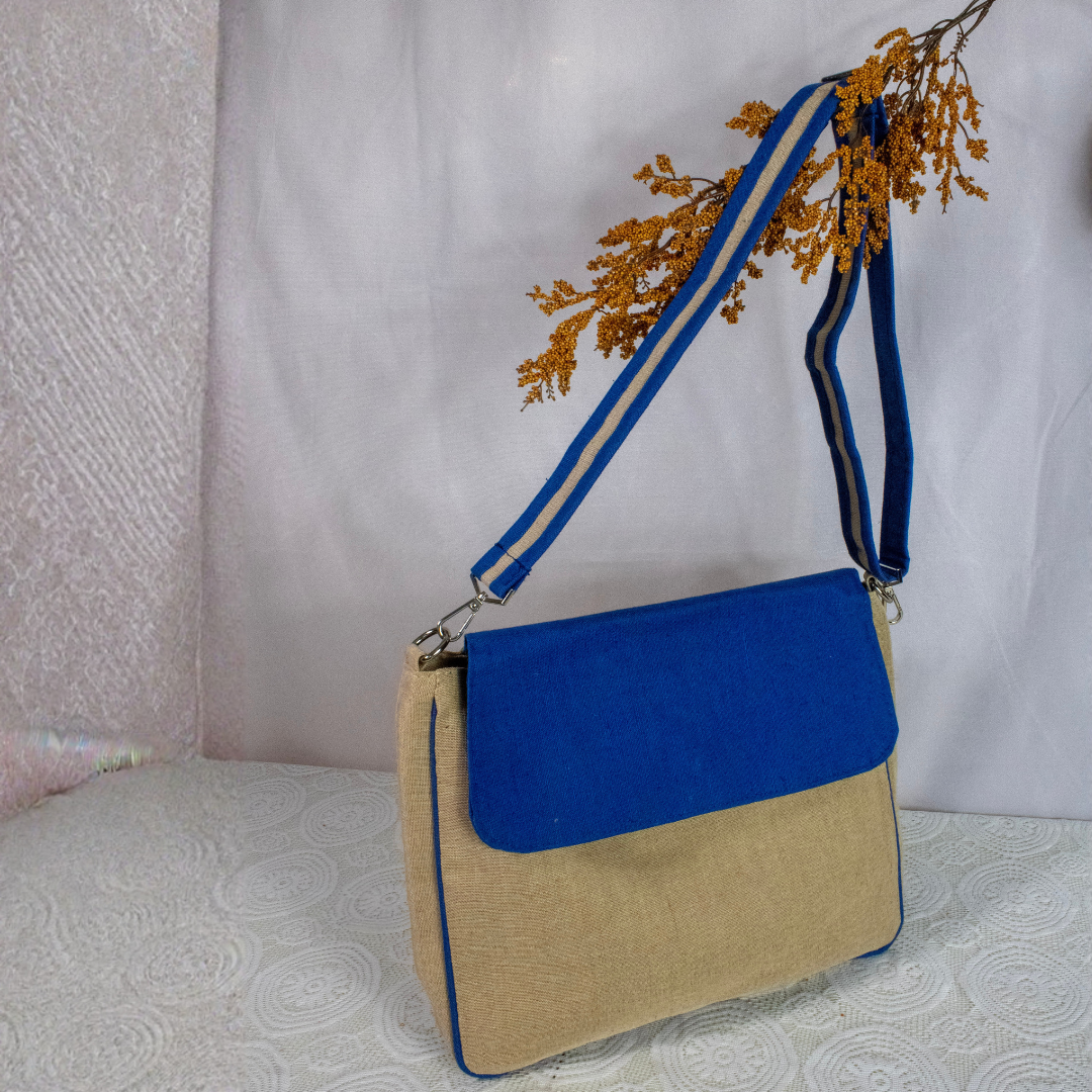 The Blue Flap Jute Bag - Image 2