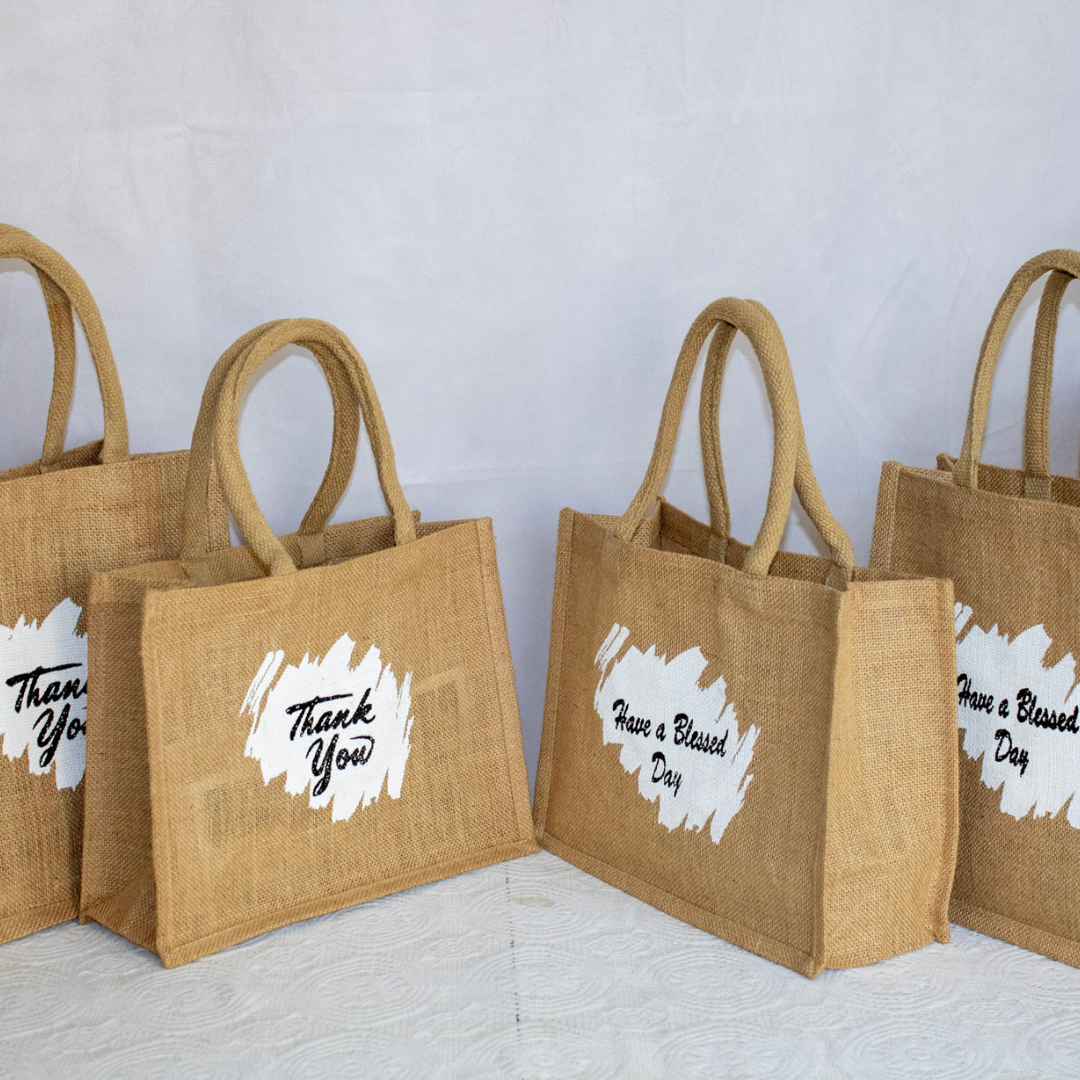 Message-Print Jute Tote Collection - Image 2