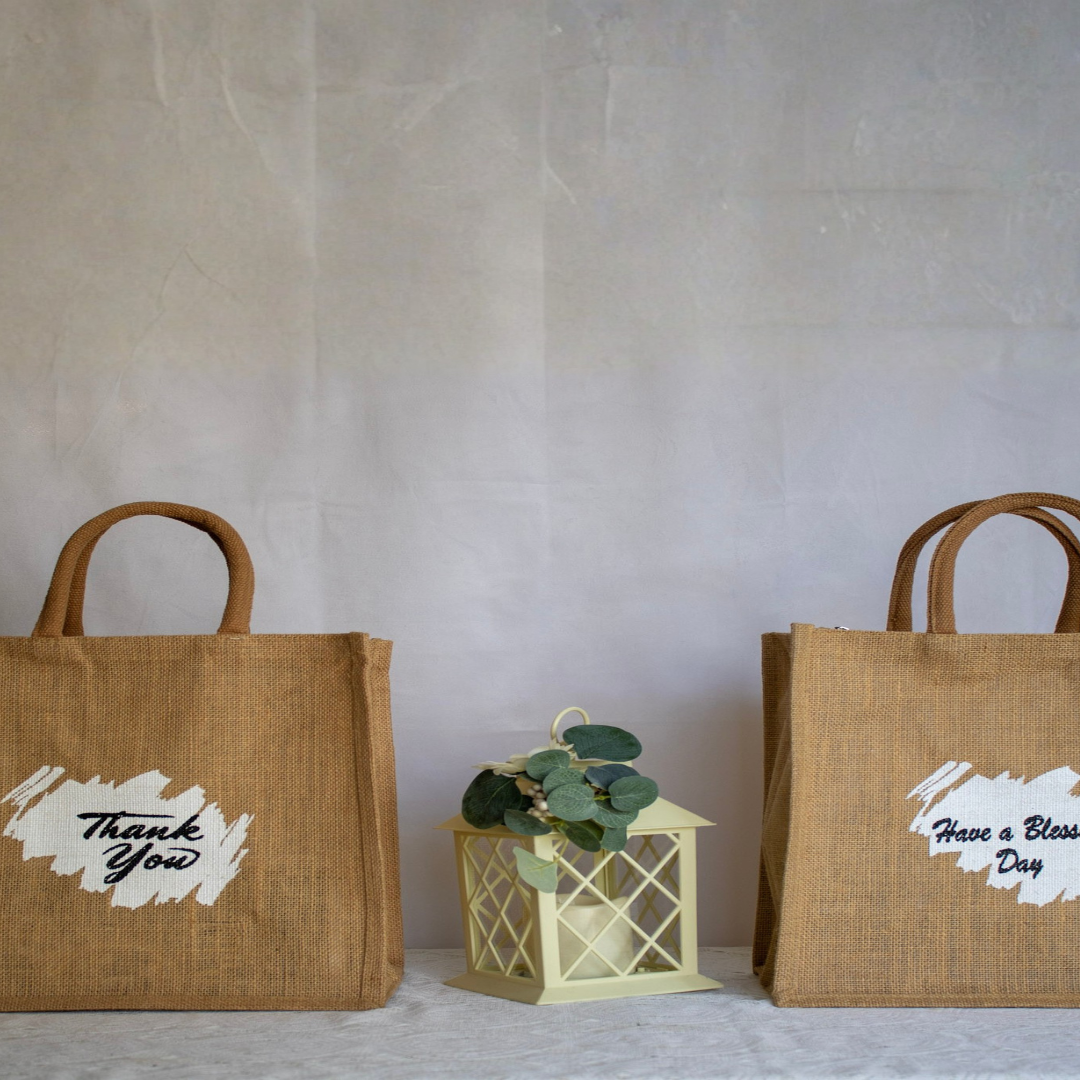 Message-Print Jute Tote Collection - Image 3