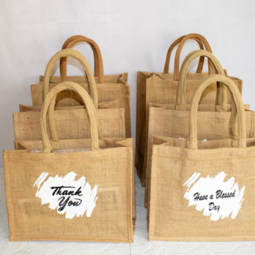Message-Print Jute Tote Collection